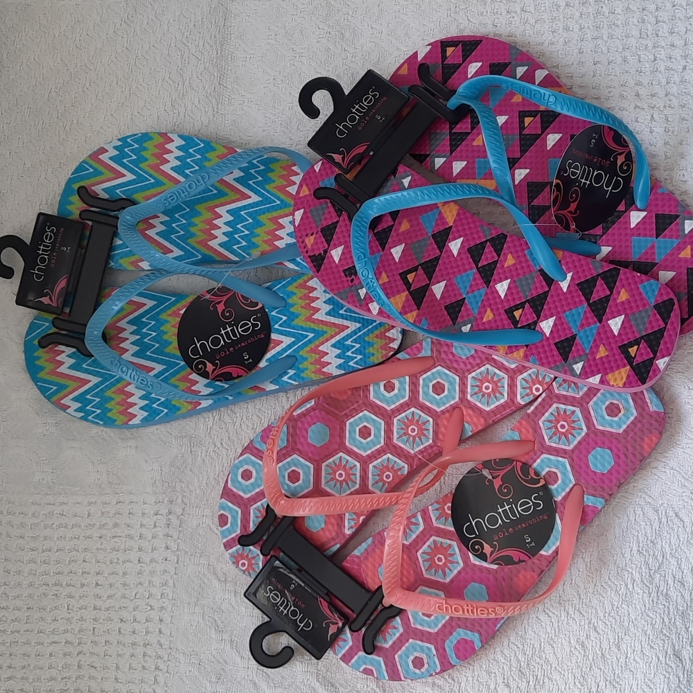 Flip Flops Chatties Colorful Fun Footwear Beach Pool Cruise Pedicure